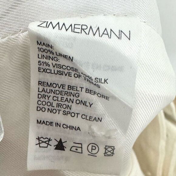 Zimmermann Honour Slouch Linen Wide Leg Pant in Ivory - Picture 13 of 13